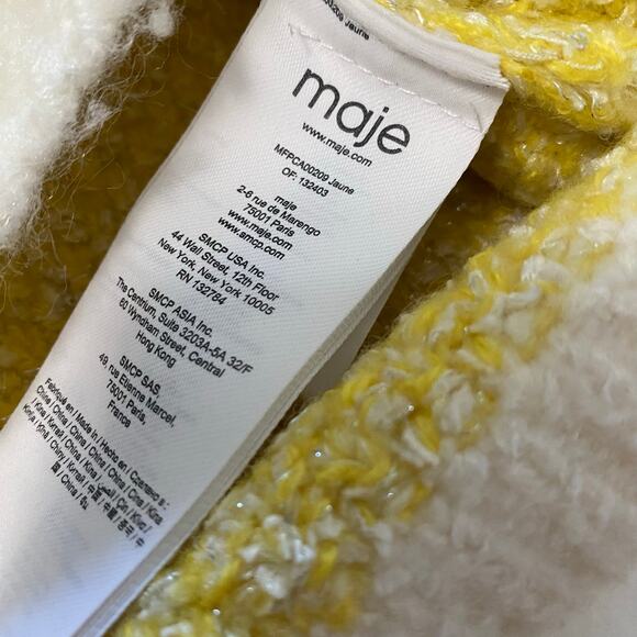 Maje Womens Fancy Boucle Knit Cardigan Sweater Size Small Business Career Preppy - Picture 9 of 10